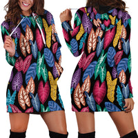 Hawaii Colorful Tropical Leaves Hoodie Dress LT01 - Polynesian Pride