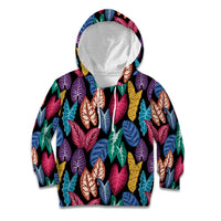 Hawaii Colorful Tropical Leaves Kid Hoodie LT01 Hoodie Black - Polynesian Pride
