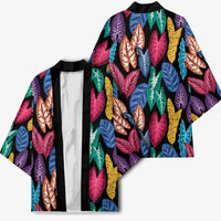 Hawaii Colorful Tropical Leaves Kimono LT01 - Polynesian Pride
