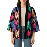 Hawaii Colorful Tropical Leaves Kimono LT01 - Polynesian Pride
