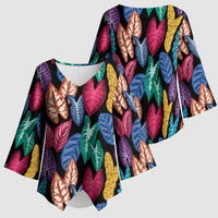 Hawaii Colorful Tropical Leaves Kimono Sleeve Blouse LT01 - Polynesian Pride