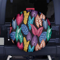 Hawaii Colorful Tropical Leaves Spare Tire Cover LT01 No hole Black - Polynesian Pride