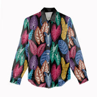 Hawaii Colorful Tropical Leaves Women Casual Shirt LT01 - Polynesian Pride