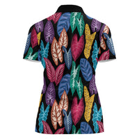 Hawaii Colorful Tropical Leaves Women Polo Shirt LT01 - Polynesian Pride