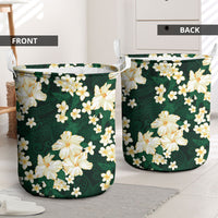 Hawaii Hibiscus Plumeria Green Laundry Basket Polynesian Pattern LT01 - Polynesian Pride