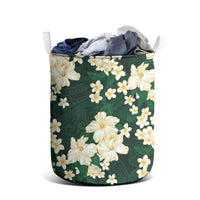 Hawaii Hibiscus Plumeria Green Laundry Basket Polynesian Pattern LT01 - Polynesian Pride