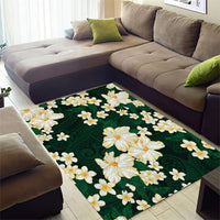 Hawaii Hibiscus Plumeria Green Area Rug Polynesian Pattern LT01 - Polynesian Pride