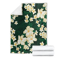 Hawaii Hibiscus Plumeria Green Blanket Polynesian Pattern LT01 - Polynesian Pride