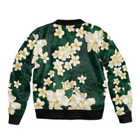 Hawaii Hibiscus Plumeria Green Bomber Jacket Polynesian Pattern LT01 - Polynesian Pride