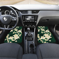 Hawaii Hibiscus Plumeria Green Car Mats Polynesian Pattern LT01 Set 2pcs - Front Green - Polynesian Pride