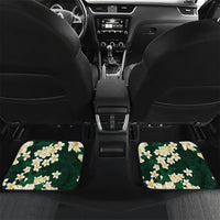Hawaii Hibiscus Plumeria Green Car Mats Polynesian Pattern LT01 Set 2pcs - Back Green - Polynesian Pride
