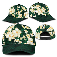 Hawaii Hibiscus Plumeria Green Classic Cap Polynesian Pattern LT01 - Polynesian Pride