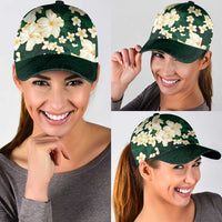 Hawaii Hibiscus Plumeria Green Classic Cap Polynesian Pattern LT01 - Polynesian Pride