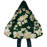 Hawaii Hibiscus Plumeria Green Cloak Polynesian Pattern LT01 Unisex Green - Polynesian Pride