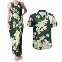 Hawaii Hibiscus Plumeria Green Couples Matching Tank Maxi Dress and Hawaiian Shirt Polynesian Pattern LT01 Green - Polynesian Pride