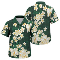 Hawaii Hibiscus Plumeria Green Family Matching Long Sleeve Bodycon Dress and Hawaiian Shirt Polynesian Pattern LT01 Son's Shirt Green - Polynesian Pride