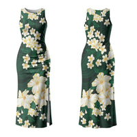Hawaii Hibiscus Plumeria Green Family Matching Tank Maxi Dress and Hawaiian Shirt Polynesian Pattern LT01 Mom's Dress Green - Polynesian Pride