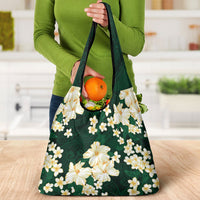 Hawaii Hibiscus Plumeria Green Grocery Bag Polynesian Pattern LT01 - Polynesian Pride
