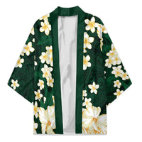 Hawaii Hibiscus Plumeria Green Kimono Polynesian Pattern LT01 Unisex Green - Polynesian Pride