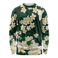 Hawaii Hibiscus Plumeria Green Long Sleeve Shirt Polynesian Pattern LT01 Unisex Green - Polynesian Pride