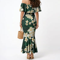 Hawaii Hibiscus Plumeria Green Mermaid Dress Polynesian Pattern LT01 - Polynesian Pride