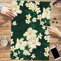 Hawaii Hibiscus Plumeria Green Puzzle Polynesian Pattern LT01 Green - Polynesian Pride