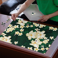 Hawaii Hibiscus Plumeria Green Puzzle Polynesian Pattern LT01 - Polynesian Pride