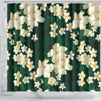 Hawaii Hibiscus Plumeria Green Shower Curtain Polynesian Pattern LT01 - Polynesian Pride