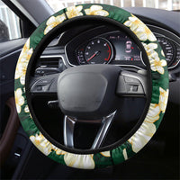 Hawaii Hibiscus Plumeria Green Steering Wheel Cover Polynesian Pattern LT01 - Polynesian Pride