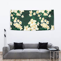 Hawaii Hibiscus Plumeria Green Tapestry Polynesian Pattern LT01 - Polynesian Pride