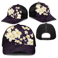 Hawaii Hibiscus Plumeria Purple Baseball Net Cap Polynesian Pattern LT01 - Polynesian Pride