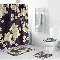 Hawaii Hibiscus Plumeria Purple Bathroom Set Polynesian Pattern LT01 Bathroom Set (4 pcs) Purple - Polynesian Pride