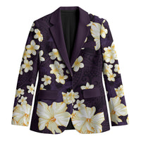 Hawaii Hibiscus Plumeria Purple Blazer Polynesian Pattern LT01 Unisex Purple - Polynesian Pride