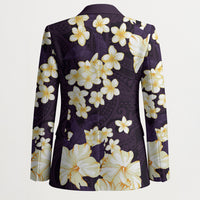 Hawaii Hibiscus Plumeria Purple Blazer Polynesian Pattern LT01 - Polynesian Pride