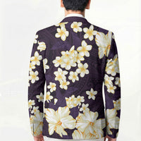 Hawaii Hibiscus Plumeria Purple Blazer Polynesian Pattern LT01 - Polynesian Pride