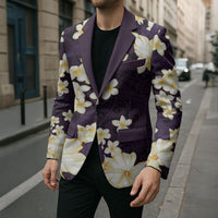 Hawaii Hibiscus Plumeria Purple Blazer Polynesian Pattern LT01 - Polynesian Pride
