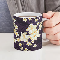 Hawaii Hibiscus Plumeria Purple Ceramic Mug Polynesian Pattern LT01 - Polynesian Pride