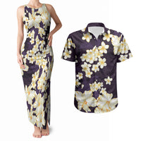Hawaii Hibiscus Plumeria Purple Couples Matching Tank Maxi Dress and Hawaiian Shirt Polynesian Pattern LT01 Purple - Polynesian Pride