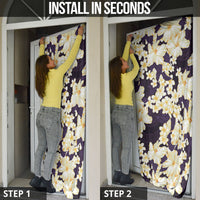 Hawaii Hibiscus Plumeria Purple Door Cover Polynesian Pattern LT01 - Polynesian Pride