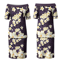 Hawaii Hibiscus Plumeria Purple Family Matching Puletasi and Hawaiian Shirt Polynesian Pattern LT01 Mom's Dress Purple - Polynesian Pride