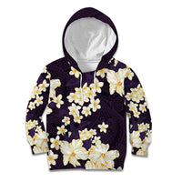 Hawaii Hibiscus Plumeria Purple Kid Hoodie Polynesian Pattern LT01 Hoodie Purple - Polynesian Pride