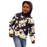 Hawaii Hibiscus Plumeria Purple Kid Hoodie Polynesian Pattern LT01 - Polynesian Pride