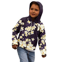 Hawaii Hibiscus Plumeria Purple Kid Hoodie Polynesian Pattern LT01 - Polynesian Pride
