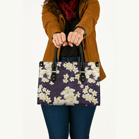 Hawaii Hibiscus Plumeria Purple Leather Bag Polynesian Pattern LT01 - Polynesian Pride