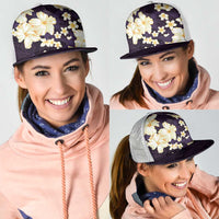 Hawaii Hibiscus Plumeria Purple Mesh Trucker Cap Polynesian Pattern LT01 - Polynesian Pride
