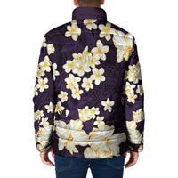 Hawaii Hibiscus Plumeria Purple Padded Jacket Polynesian Pattern LT01 - Polynesian Pride