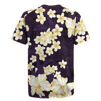 Hawaii Hibiscus Plumeria Purple Rugby Jersey Polynesian Pattern LT01 - Polynesian Pride