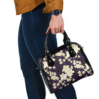 Hawaii Hibiscus Plumeria Purple Shoulder Handbag Polynesian Pattern LT01 - Polynesian Pride