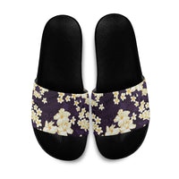 Hawaii Hibiscus Plumeria Purple Slide Sandals Polynesian Pattern LT01 Purple - Polynesian Pride