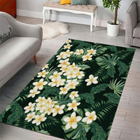 Hawaii Plumeria Tropical Leaves Area Rug Monstera Calathea Palm Fronds